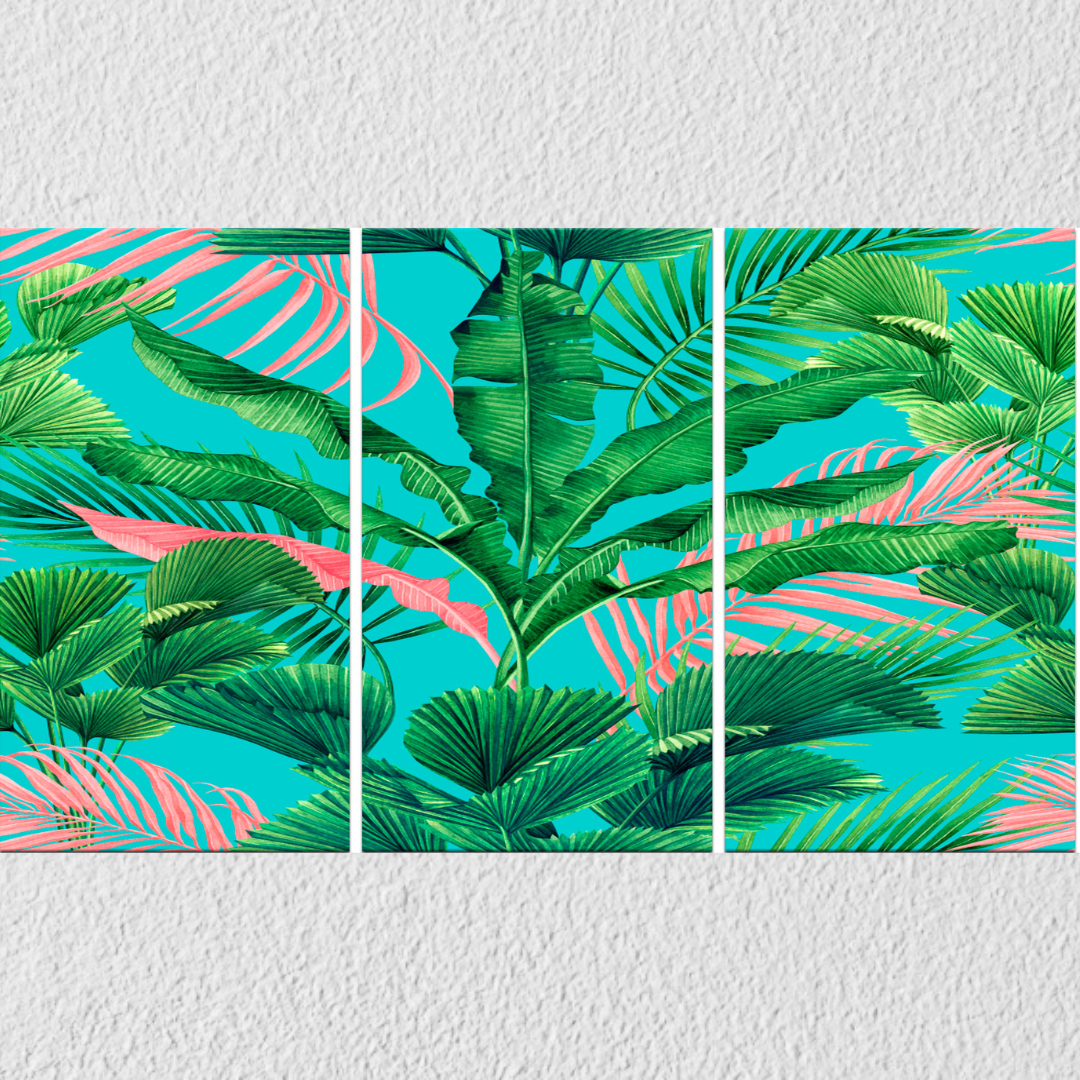 Banana eaf Wall art. Set Of 3