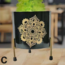 Iron Printed Pot With Golden Stand 64