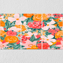 Bright Floral wall Art, Set Of 3