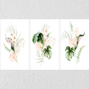 Flower Bouquet Wall Art, Set Of 3