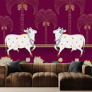 Tropical Indian Cow theme wallpaper