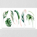 Dark Green Foliage Wall Art, Set Of 3