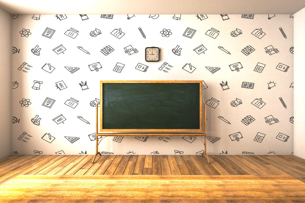 Simple Black Doodle School Wallpaper