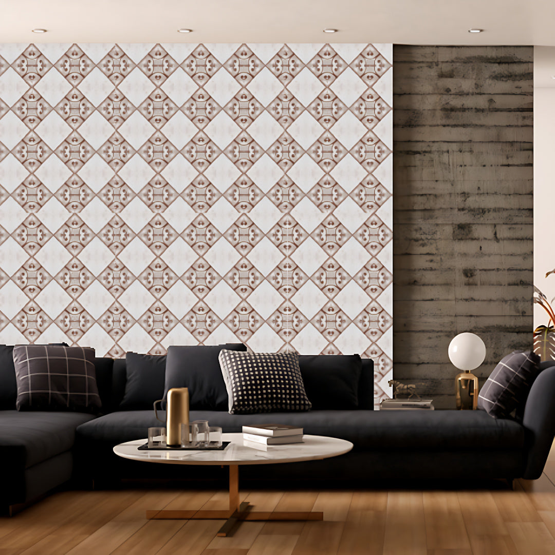 Moroccan Brown tiles Customised Wallpaper