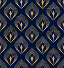 Golden Peacock Art Self Adhesive Sticker For Refrigerator