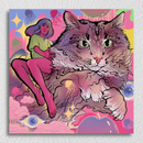 Pink Girl Cat Canvas
