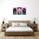 Pink And Black Tiger Wall Art, Set Of 3