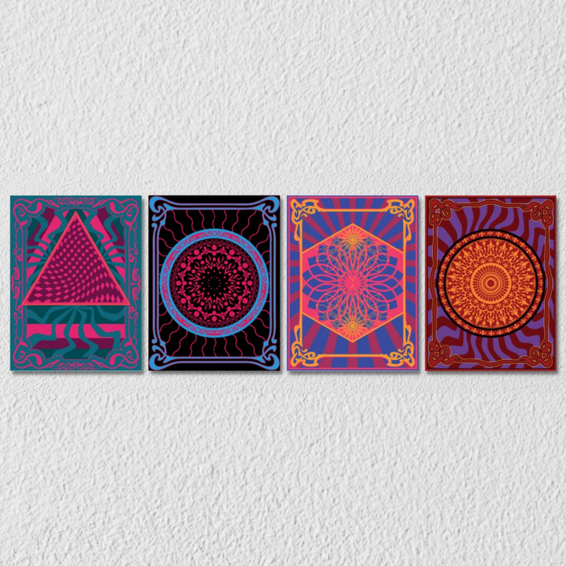 Psychedelic Wall Art, Set Of 4