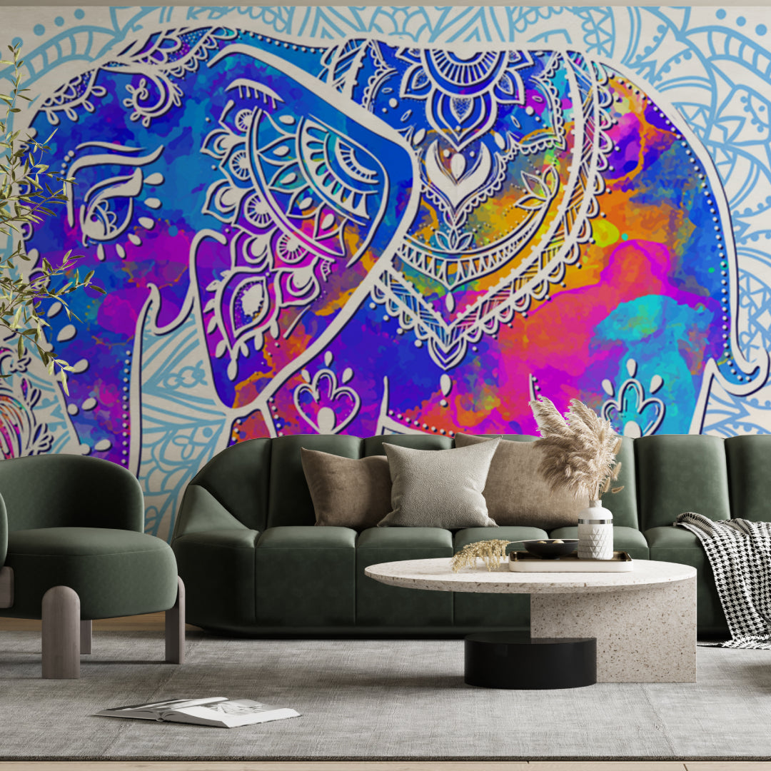Indian Pattern Design On Elephant