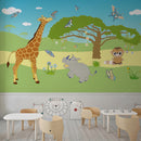 Giraffe Nature Nursery Wallpaper