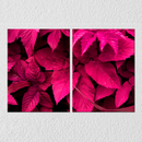 Black And Pink Leaves Wall Art, Set Of 2