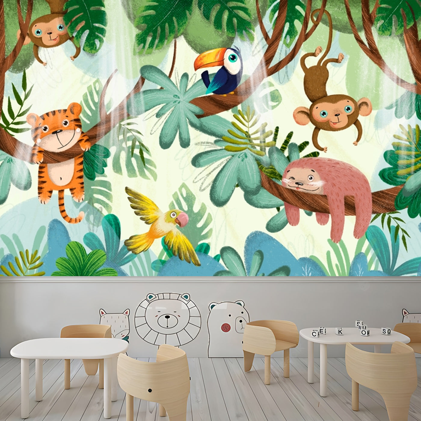Tropical Nursery School Wallpaper