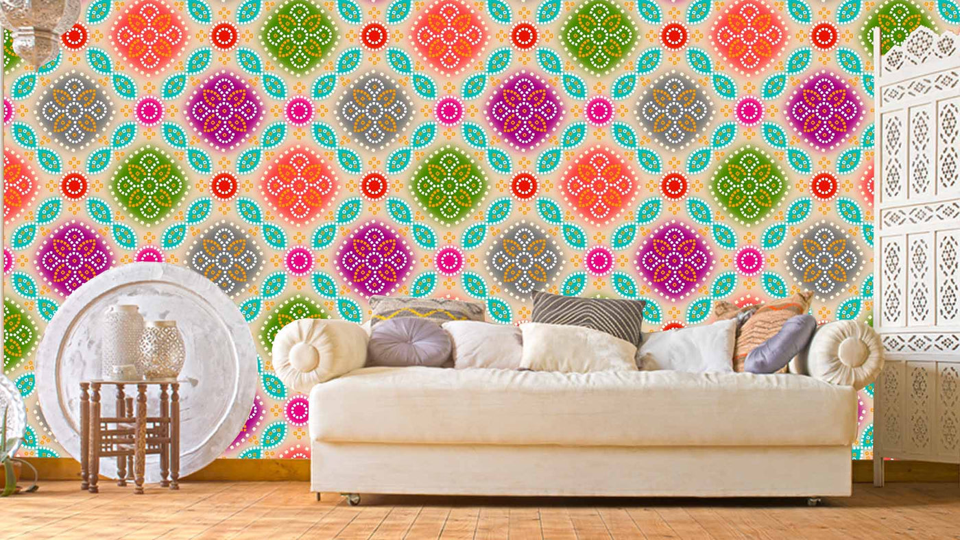 Rajasthani Colorful Pattern Wallpaper