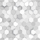 White 3D Hexagonal Pattern Self Adhesive Sticker For Wardrobe