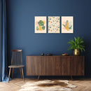 Tiger And The Leaves Art, Set Of 3