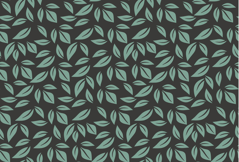 Blue Shaded Leafs In Brown Design Self Adhesive Sticker For Cabinet