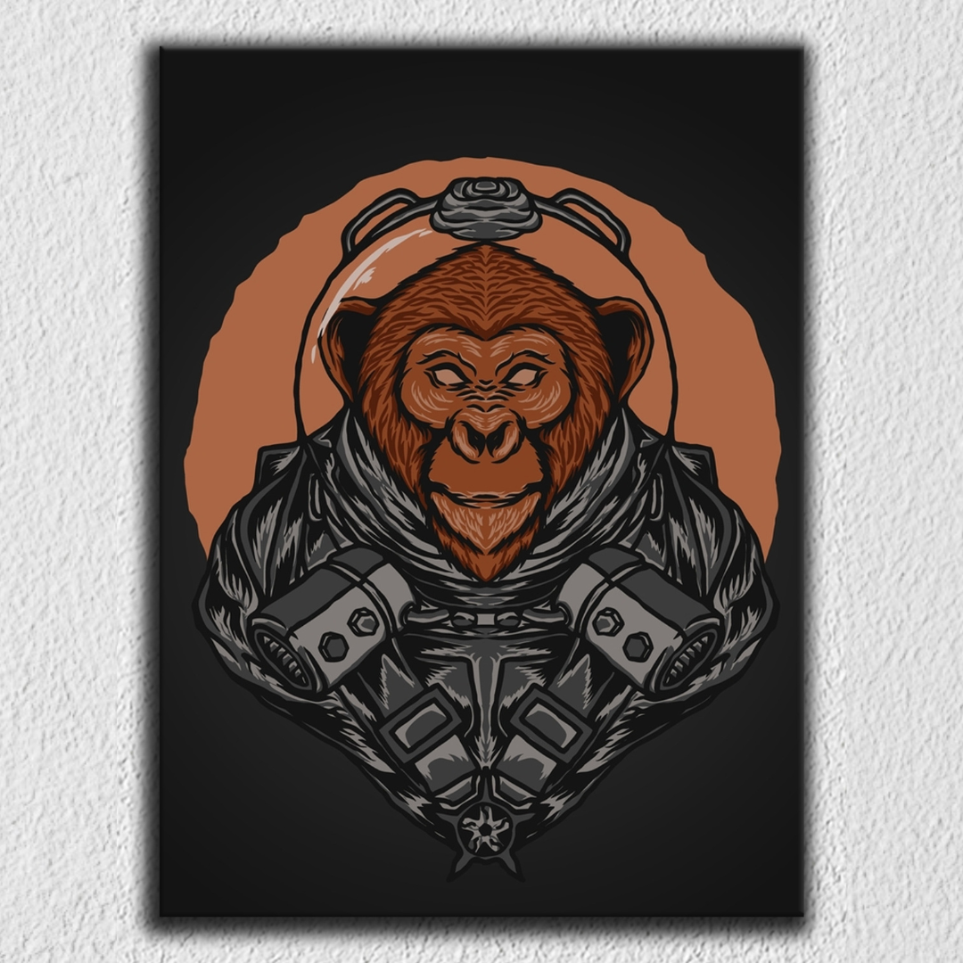 Monkey Black Orange Art