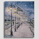 Night Snowfall Scenery