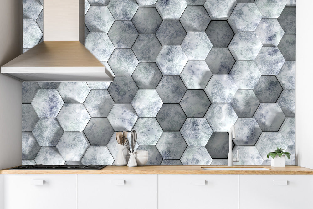 Beautiful Kitchen Tiles Pattern Customised Wallpaper