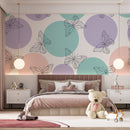 Green Purple Pink Circle On White Wallpaper