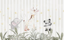 Panda Cartoon Nursery Wallpaper