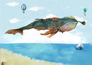Blue fishes artistic wallpaper