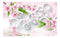 Subtle White Pink Flower Reflection Wallpaper