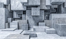 3D Rock Blocks Customize Wallpaper