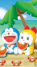 Doremon And Dorami Anime Self Adhesive Sticker For Refrigerator