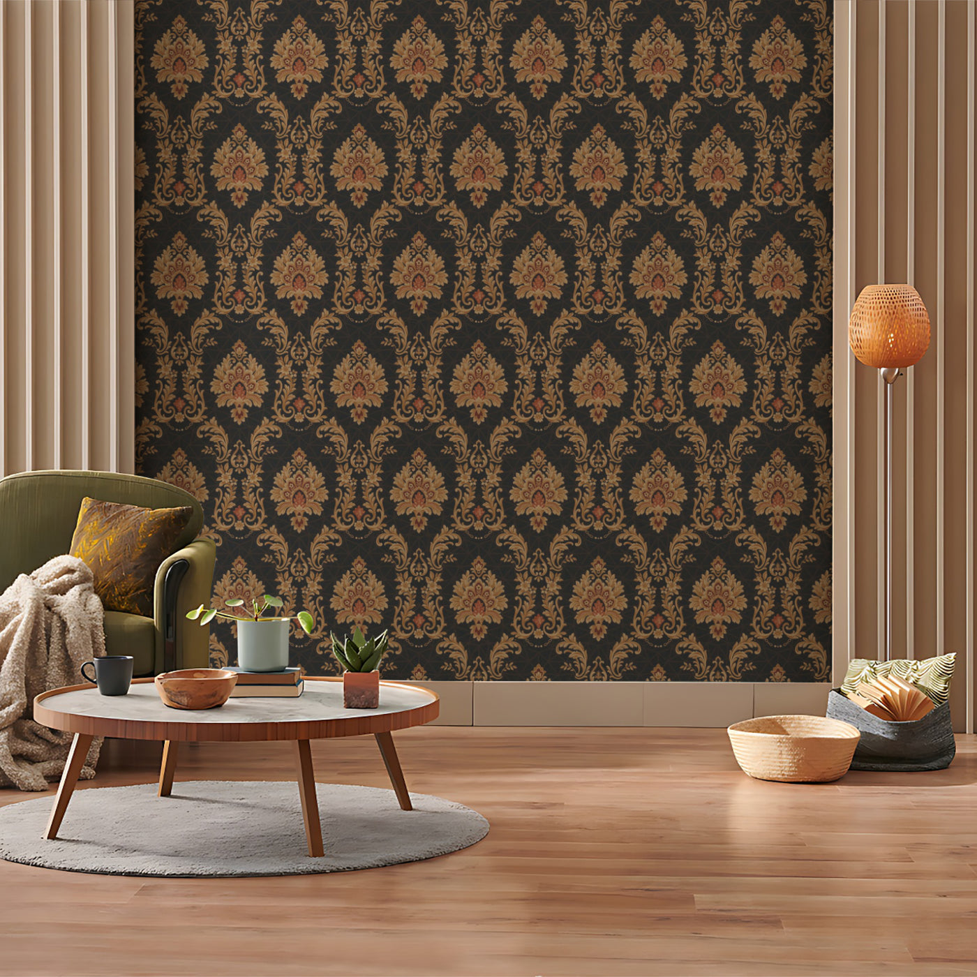 Moksh Damask Seamless Wallpaper