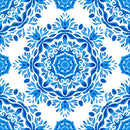 Blue White Hand Drawn Ceiling Wallpaper