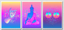 Multicolour Buddha, Hand And Peace Sign, Set Of 3