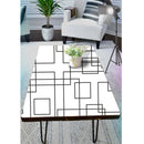 Black Rays On White Art Self Adhesive Sticker For Table