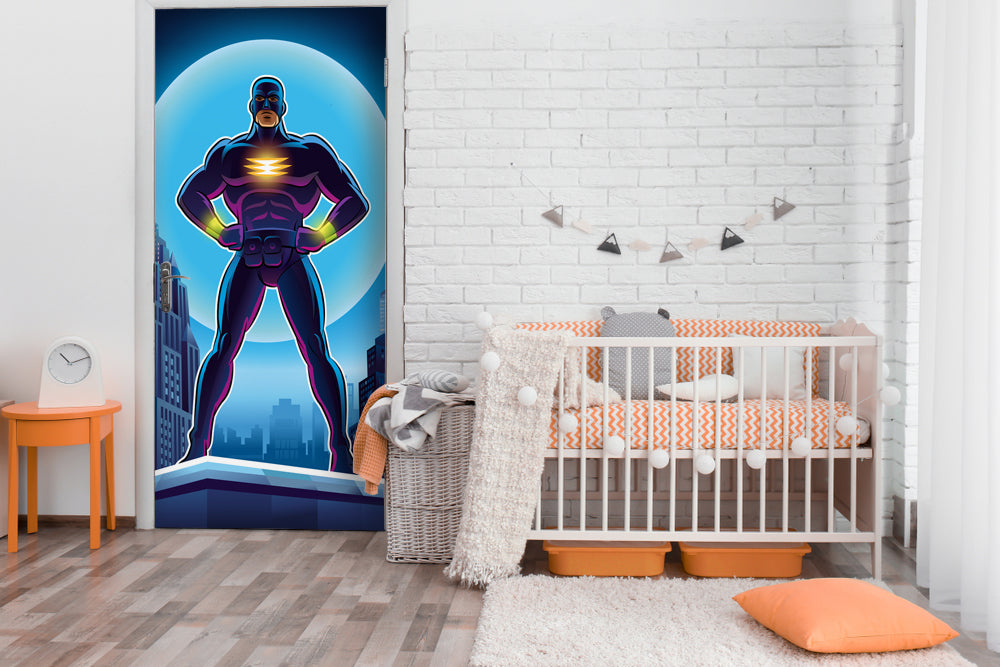 Superhero Anime Self Adhesive Sticker For Door