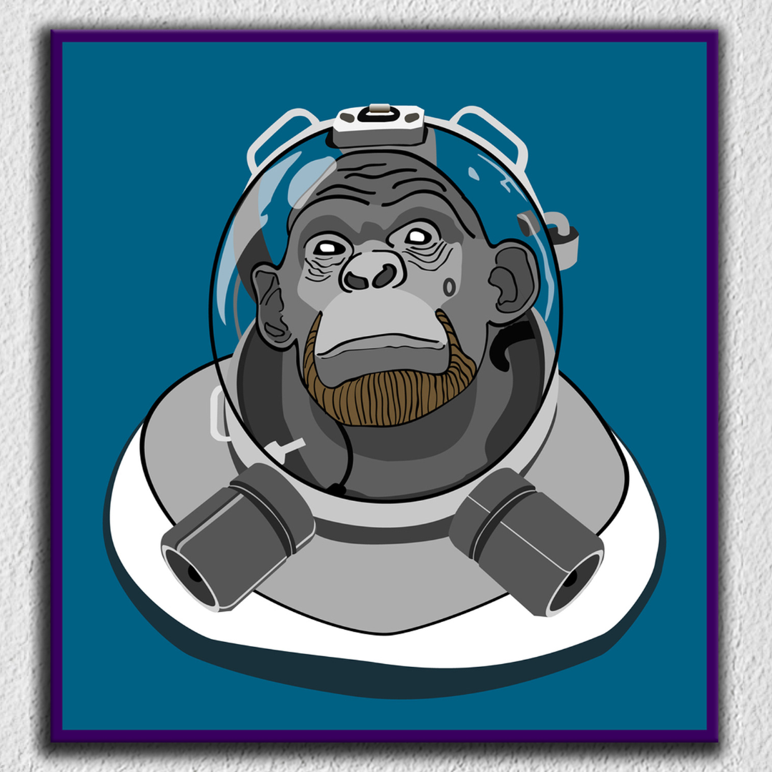 Grey Monkey Blue Art