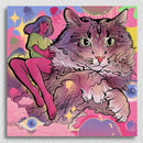 Pink Girl Cat Canvas