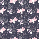 Pink & White Butterfly With Blue Wallpaper