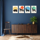 Black Silhouette Animal Art, Set Of 4