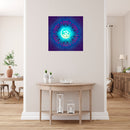 Om In Blue Self Adhesive Sticker Poster