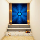 Om In Blue Floral Art Self Adhesive Sticker Poster