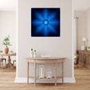 Om In Blue Floral Art Self Adhesive Sticker Poster