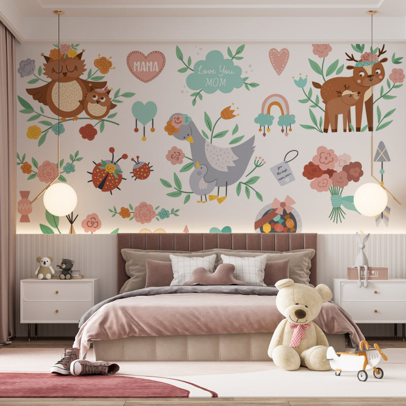 Jungle Theme Kids Room Wallpaper