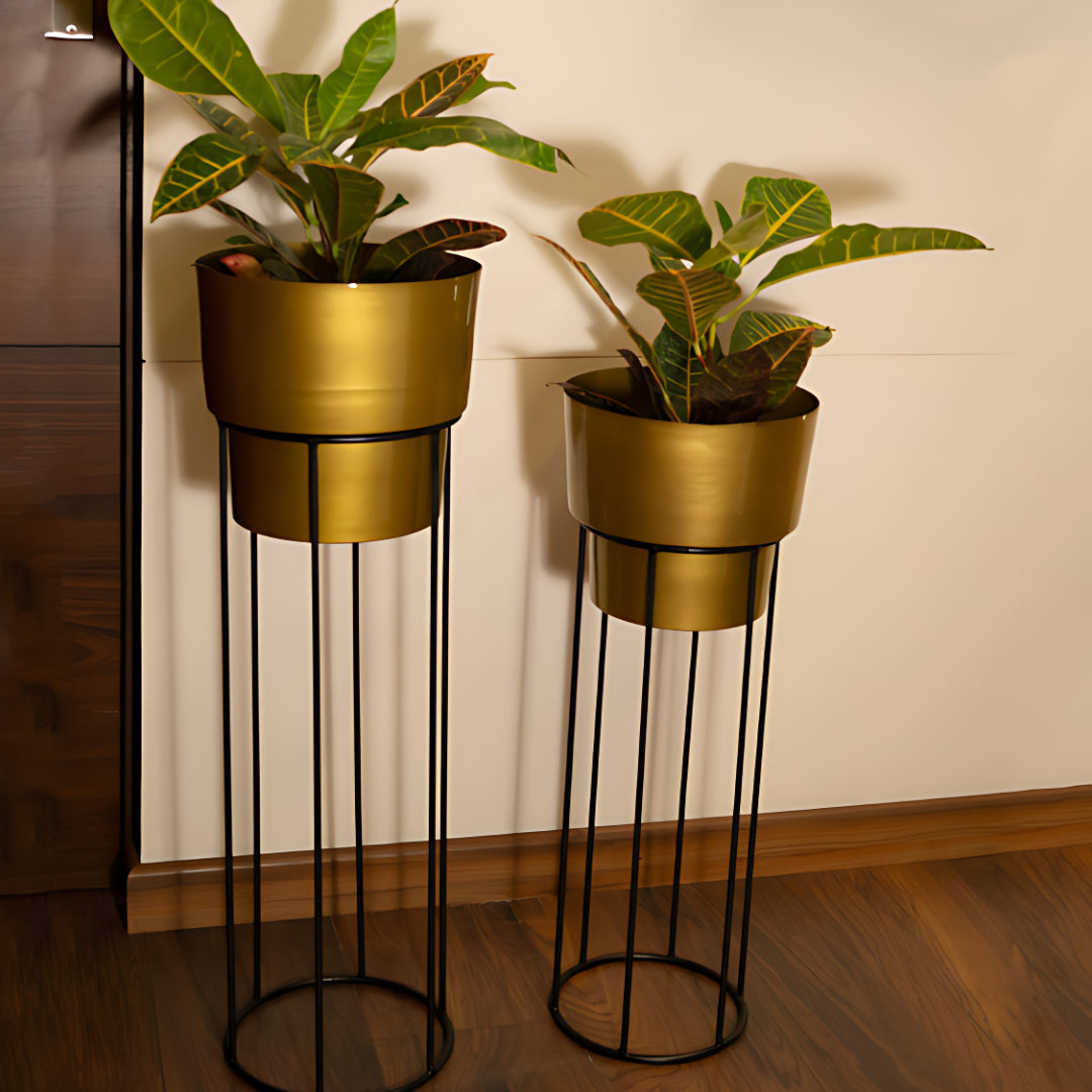 Golden Planter Set Of 2 (88)