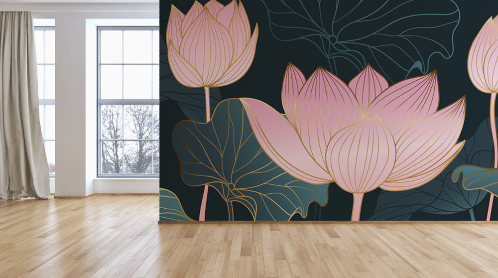Tropical Lotus Exotic Wallpaper