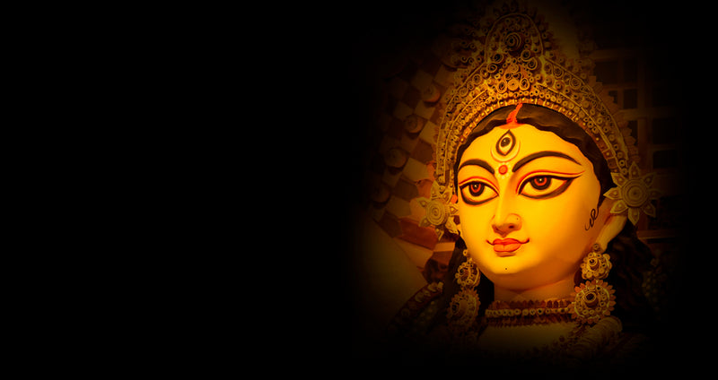Beautiful Durga Face Art Self Adhesive Sticker Poster
