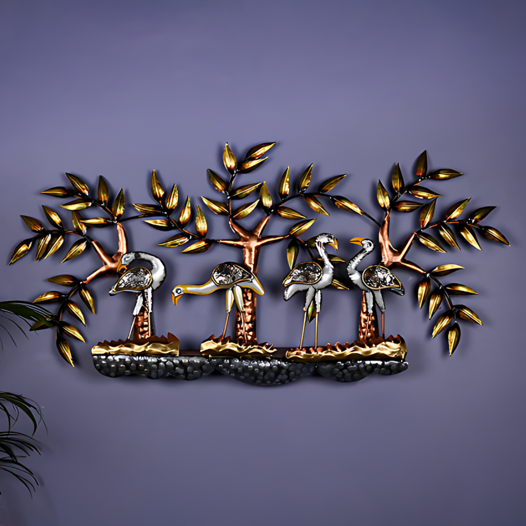Golden Peacock Metal Art