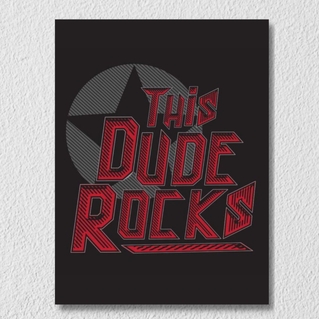 Red And Black Music Typography Wall Art