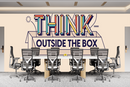 Multicolour Think Outside The Box Wallpaper
