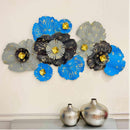 Blue Golden Floral Wall Art