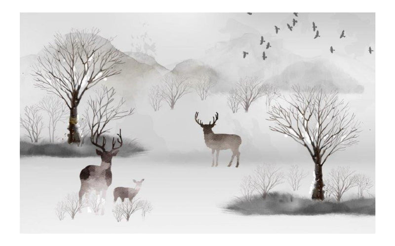 Deer Watercolor Forest Wallpaper